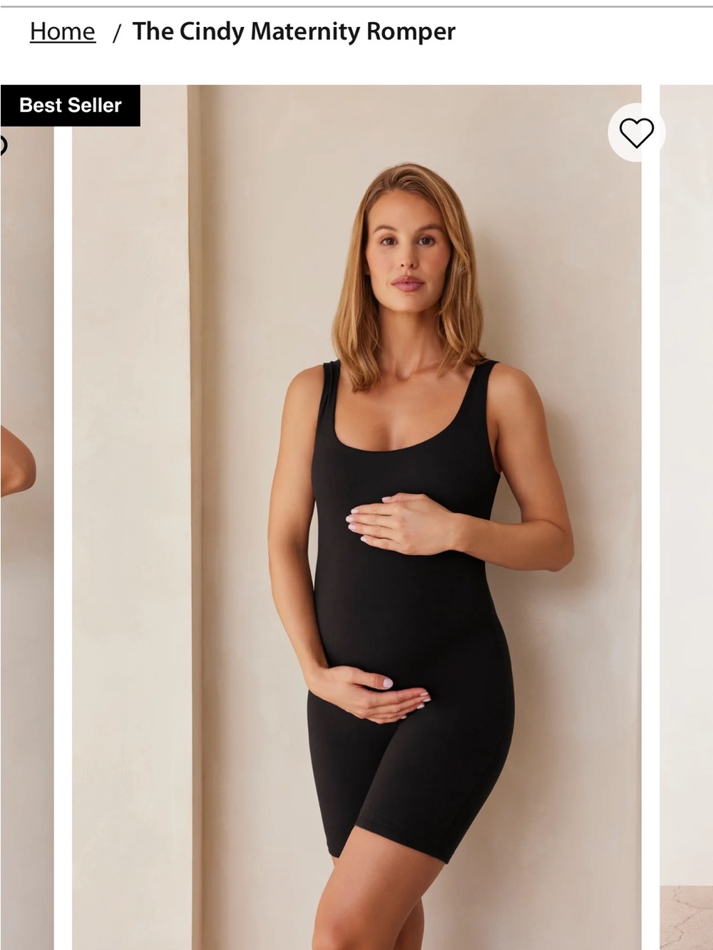 Cindy Maternity Romper Shapewear — Black